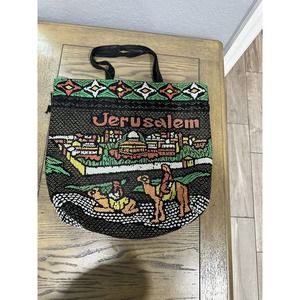 Handbag from Israel,‎ Multi-Color Beaded "Jerusalem" Drawstring Tote Bag